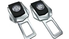 Set 2x Adaptoare Centura Siguranta Falsa MRG M1089, Piele Chrome Mercedes