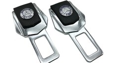 Set 2x Adaptoare Centura Siguranta Falsa MRG M1089, Piele Chrome Mercedes