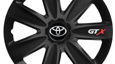 Set 4 Capace Roti GTX Negru Carbon R17, Pentru Toyota