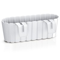 Set 4 jardiniere decorative cu suport de plastic, alb, 4.9 L, 38.3x21.2x13 cm, Boardee Hook - 2