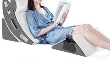 Set 4 Perne Ortopedice Reglabile Linomag®, Spuma memorie, Suport complet, Husa lavabila, Alb/Gri inchis