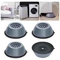 Set 4 suporturi anti-soc pentru masina de spalat IdeallStore, plastic dur, gri inchis - 1