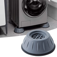 Set 4 suporturi anti-soc pentru masina de spalat IdeallStore, plastic dur, gri inchis - 5