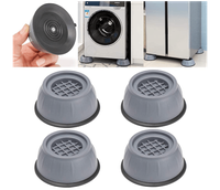 Set 4 suporturi anti-soc pentru masina de spalat IdeallStore, plastic dur, gri inchis - 6