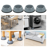 Set 4 suporturi anti-soc pentru masina de spalat IdeallStore, plastic dur, gri inchis - 4