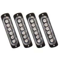 Set 4x6 Lumini LED Tip Stroboscop De Avertizare Flash Rosu si Albastru Alimentare 12V - 7