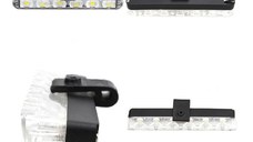 Set 4x6 Lumini LED Tip Stroboscop De Avertizare Flash Rosu si Albastru Alimentare 12V