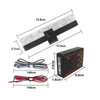 Set 4x6 Lumini LED Tip Stroboscop De Avertizare Flash Rosu si Albastru Alimentare 12V - 6