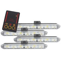 Set 4x6 Lumini LED Tip Stroboscop De Avertizare Flash Rosu si Albastru Alimentare 12V - 2
