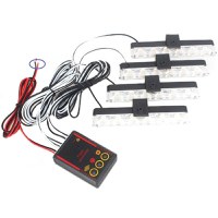 Set 4x6 Lumini LED Tip Stroboscop De Avertizare Flash Rosu si Albastru Alimentare 12V - 3