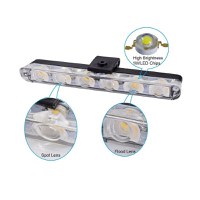 Set 4x6 Lumini LED Tip Stroboscop De Avertizare Flash Rosu si Albastru Alimentare 12V - 4