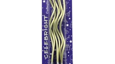 Set 6 lumanari tort curbate aurii Celebright 15.5cm