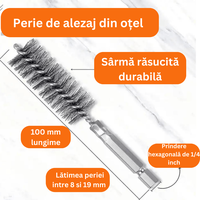 Set 8 perii prindere hexagonala pentru bormasina,alezare,curatare,slefuire si lustruire,indepartarea vopselei si ruginii - 1