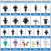 Set 925 piese cu 820 de clipsuri universale si 105 accesorii, GlowforHome, panou de bord, leviere, bureti, bride plastic - 8