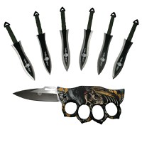 Set antrenament IdeallStore, cutite de aruncat si box tip briceag, multicolor - 8