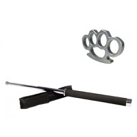 Set baston telescopic 65 cm argintiu + box argintiu 1 cm grosime - 3