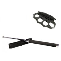 Set baston telescopic 65 cm argintiu + box negru model 2017 - 1