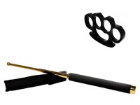 Set baston telescopic 65 cm auriu + box negru 1 cm grosime - 2