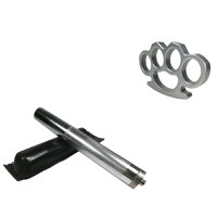 Set baston telescopic din otel, argintiu, 64 cm + box argintiu 0.5 cm grosime - 6