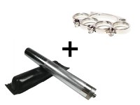 Set baston telescopic din otel, argintiu, 64 cm + box craniu argintiu - 5