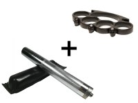 Set baston telescopic din otel, argintiu, 64 cm + box craniu negru - 2