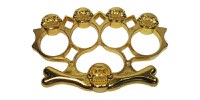 Set baston telescopic din otel, argintiu, 64 cm + box-rozeta craniu auriu - 1