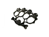 Set baston telescopic din otel, argintiu, 64 cm + box-rozeta craniu negru - 5