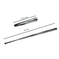 Set baston telescopic din otel, argintiu, 64 cm + pumnal/box craniu argintiu - 5