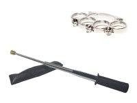 Set baston telescopic flexibil argintiu, maner cauciuc, 47 cm 47 cm + box craniu argintiu - 5