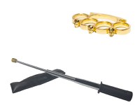 Set baston telescopic flexibil argintiu, maner cauciuc, 47 cm + box craniu auriu - 3