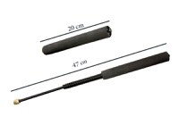 Set baston telescopic flexibil negru 47 cm + box argintiu 0.5 cm grosime - 4
