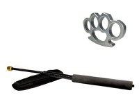 Set baston telescopic flexibil negru 47 cm + box argintiu 0.5 cm grosime - 3