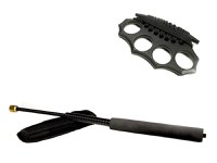 Set baston telescopic flexibil negru 47 cm + box negru model nou - 2