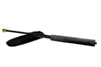 Set baston telescopic flexibil negru 47 cm + pumnal/box craniu argintiu - 1