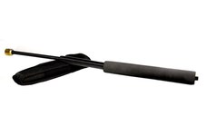 Set baston telescopic flexibil negru 47 cm + pumnal/box craniu argintiu