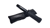 Set baston telescopic flexibil negru maner tip tonfa 47 cm + box argintiu 0,5 cm grosime - 4