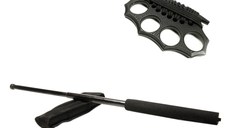 Set baston telescopic negru 50 cm + box negru model nou