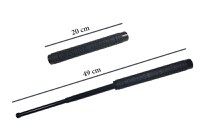 Set baston telescopic Police, 49 cm + box craniu negru - 6
