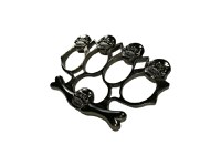 Set baston telescopic Police, 49 cm + box, rozeta craniu negru - 4