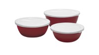 Set boluri emailate cu capac plastic, 6 piese, visiniu, EMALIA OLKUSZ - 4