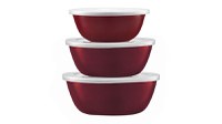 Set boluri emailate cu capac plastic, 6 piese, visiniu, EMALIA OLKUSZ - 1