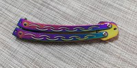 Set briceag butterfly, multicolor, 25 cm si cutit karambit, Rainbow, 19 cm, Otel inoxidabil - 5