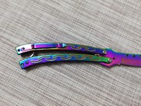 Set briceag butterfly, multicolor, 25 cm si cutit karambit, Rainbow, 19 cm, Otel inoxidabil - 6