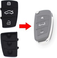 Set Butoane Cauciuc Techstar pentru Cheie Audi A3, A4, A5, A6, A8, Q5, Q7 - cu 3 Butoane - 1