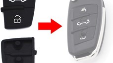Set Butoane Cauciuc Techstar pentru Cheie Audi A3, A4, A5, A6, A8, Q5, Q7 - cu 3 Butoane