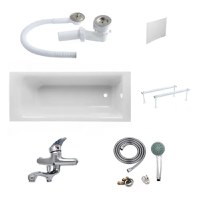 Set cada acril premium 170x70, masca frontala, masca laterala, cadru metalic, sifon evacuare si baterie cada dus - 3