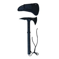 Set camping Ideallstore, topor Pirate Skull si cutit cu tais dublu, otel inoxidabil, negru - 5