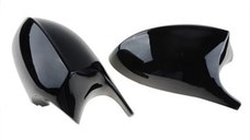 Set capace oglinzi Batman Style pentru Bmw Seria 3 E90, E91, E92, E93, Seria 1 E81, E82, E87, E88 negru lucios