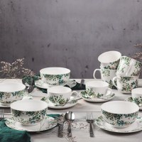 Set ceainic, ceasca si farfurie, 3 piese, AMBITION Greenery - 3