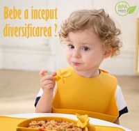 Set Complet Diversificare din Silicon, Farfurie cu Tacamuri, Bavetica, Cana-Pahar, Bol cu Lingura si Furculita, Olive - 13
